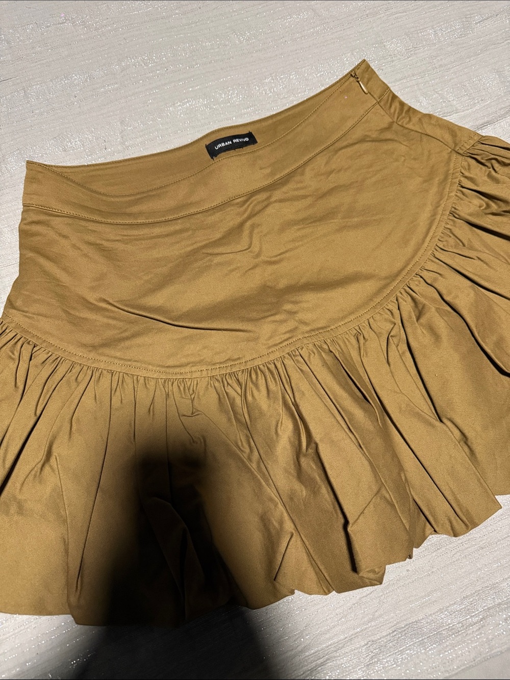 Urban Revivo Women's Mustard Tan Circle Skirt